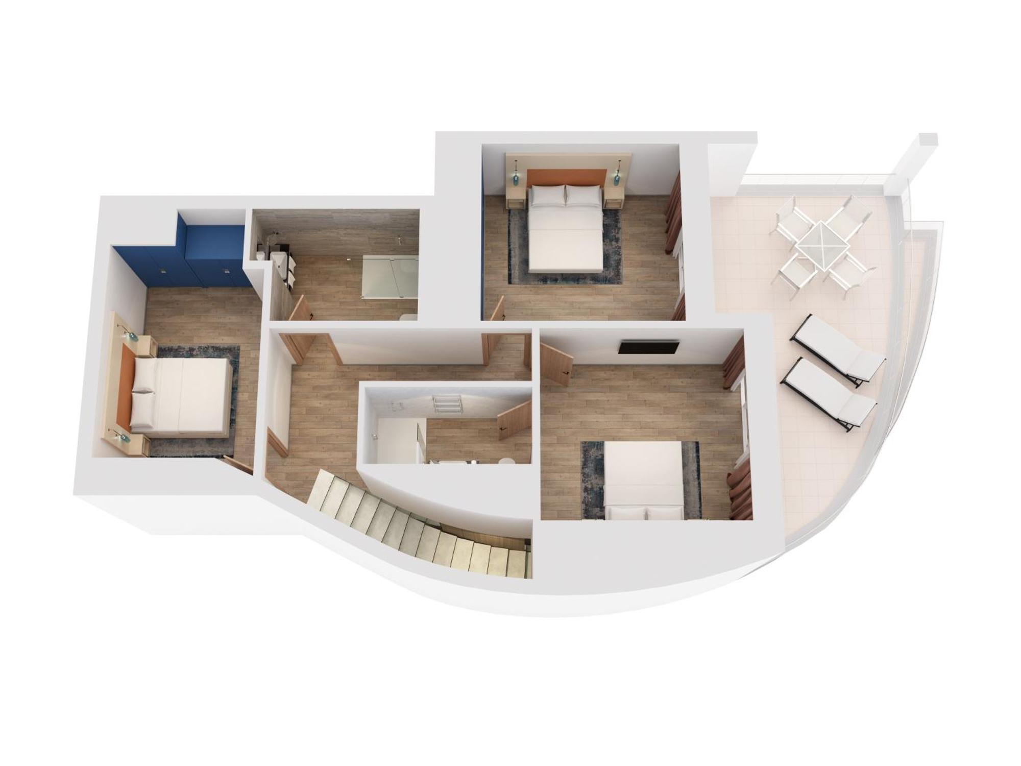 Hilton Rijeka Costabella Beach Resort And Spa Habitación foto 3D floor plan