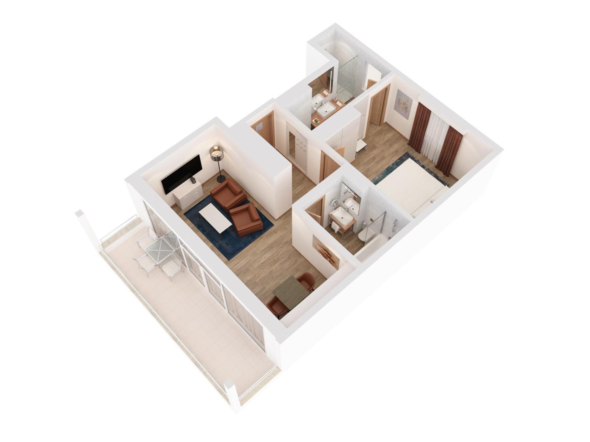 Hilton Rijeka Costabella Beach Resort And Spa Habitación foto 3D floor plan